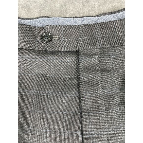 Tommy Hilfiger Dress Pants Men Gray 44 Unhemmed Windowpane Plaid Tailored Fit - Picture 6 of 9